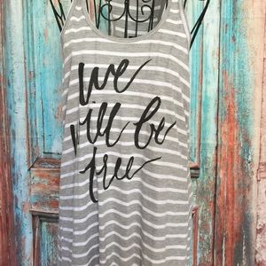 Sudara “We will be free” racerback tunic.